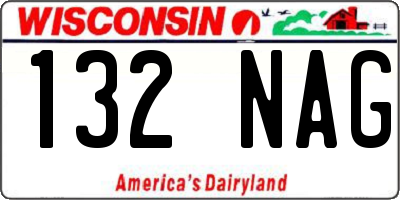 WI license plate 132NAG