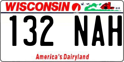 WI license plate 132NAH