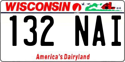 WI license plate 132NAI