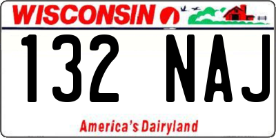 WI license plate 132NAJ