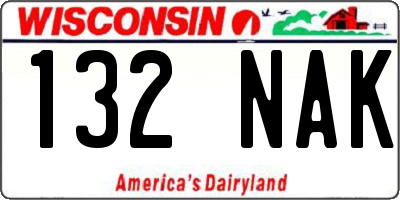 WI license plate 132NAK