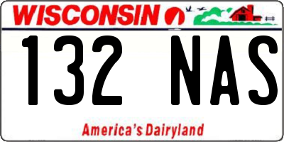 WI license plate 132NAS