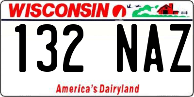 WI license plate 132NAZ