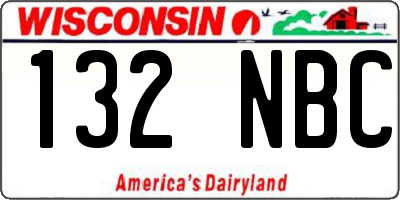 WI license plate 132NBC