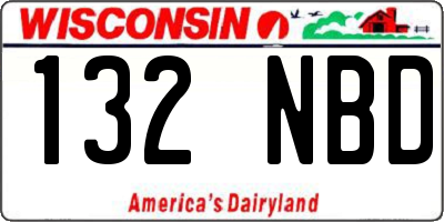 WI license plate 132NBD