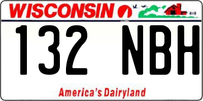 WI license plate 132NBH