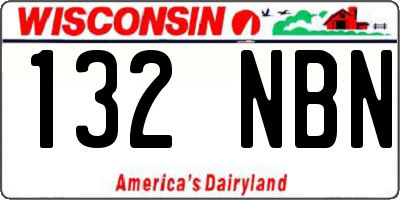 WI license plate 132NBN