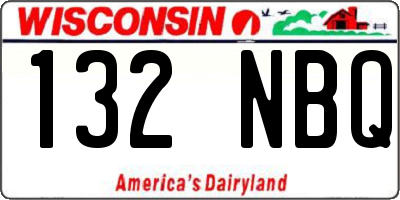 WI license plate 132NBQ