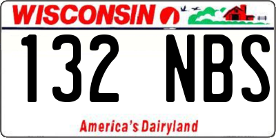 WI license plate 132NBS