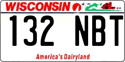 WI license plate 132NBT