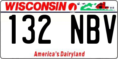 WI license plate 132NBV
