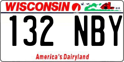 WI license plate 132NBY