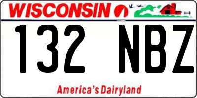 WI license plate 132NBZ