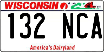 WI license plate 132NCA
