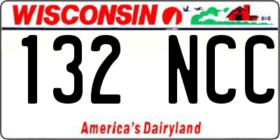 WI license plate 132NCC