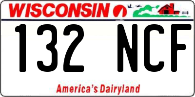 WI license plate 132NCF