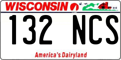 WI license plate 132NCS