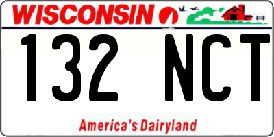 WI license plate 132NCT