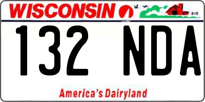 WI license plate 132NDA