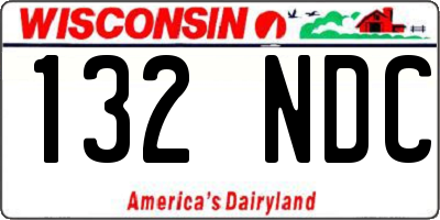 WI license plate 132NDC