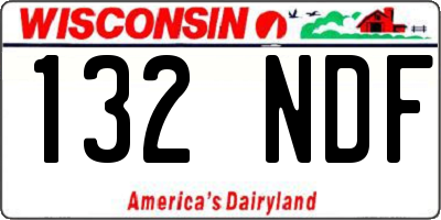 WI license plate 132NDF