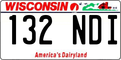 WI license plate 132NDI