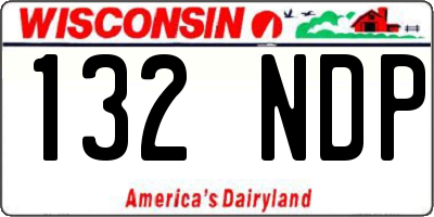 WI license plate 132NDP