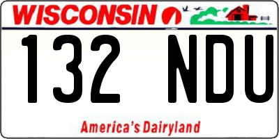 WI license plate 132NDU