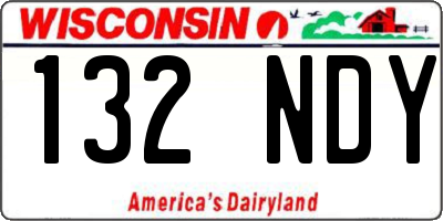 WI license plate 132NDY