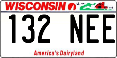 WI license plate 132NEE