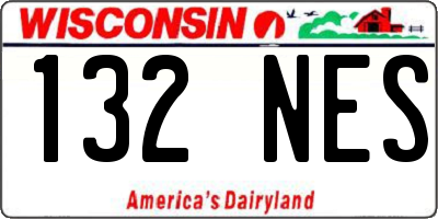 WI license plate 132NES
