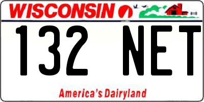 WI license plate 132NET