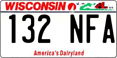 WI license plate 132NFA