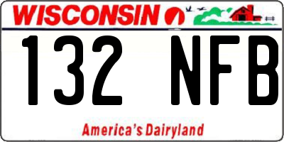WI license plate 132NFB