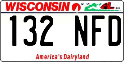 WI license plate 132NFD