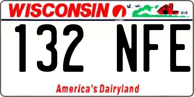 WI license plate 132NFE