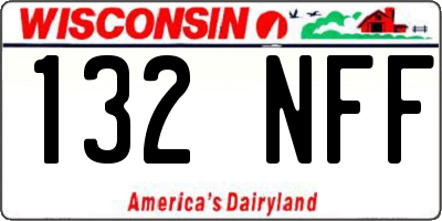 WI license plate 132NFF