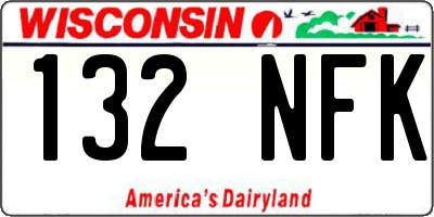 WI license plate 132NFK