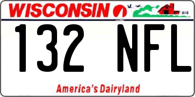 WI license plate 132NFL