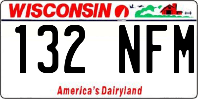 WI license plate 132NFM