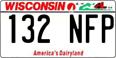 WI license plate 132NFP