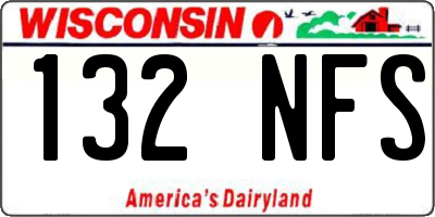 WI license plate 132NFS