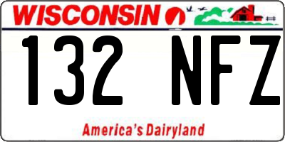 WI license plate 132NFZ