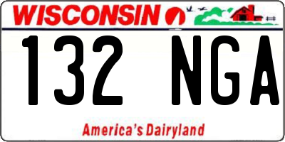 WI license plate 132NGA