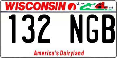 WI license plate 132NGB