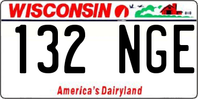 WI license plate 132NGE