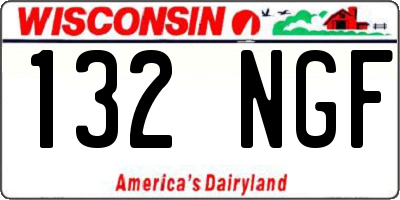 WI license plate 132NGF