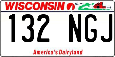 WI license plate 132NGJ