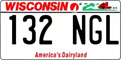 WI license plate 132NGL