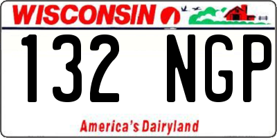 WI license plate 132NGP